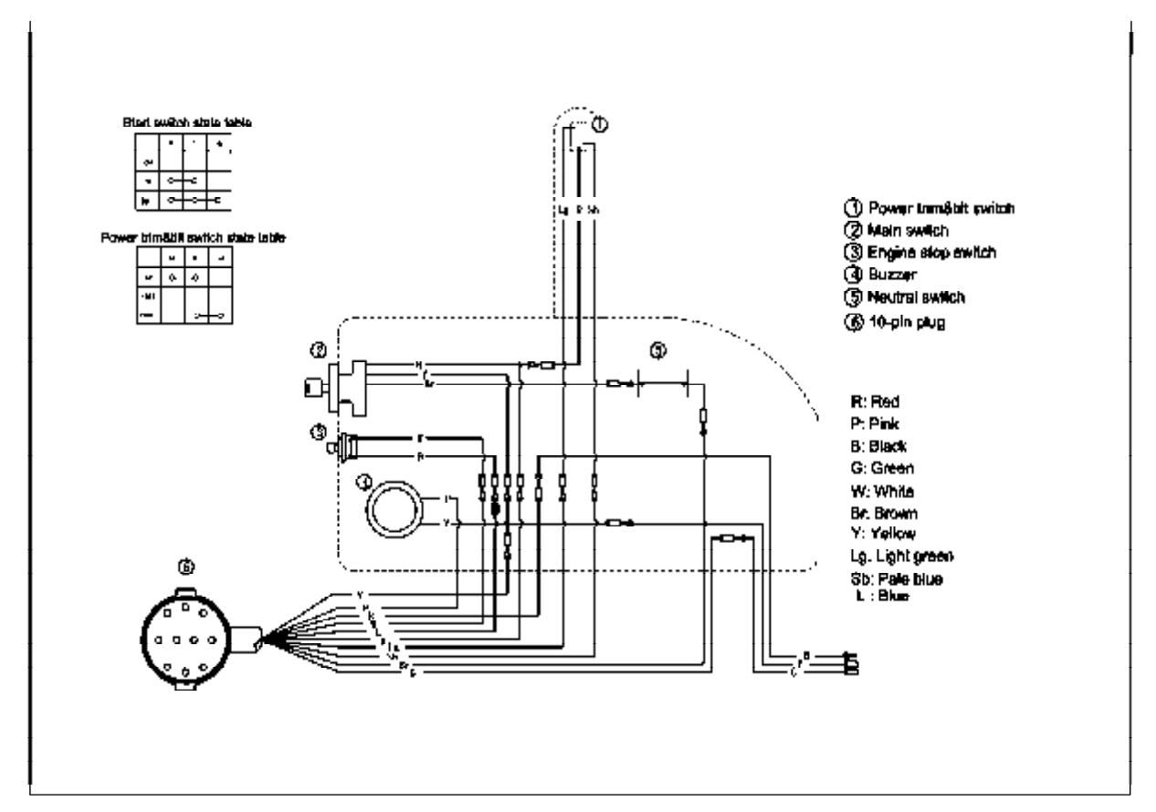 F40FW-EFI remote control box circuit diagram