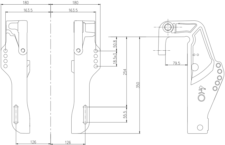 Mounting dimensions of clamp bracket diagram