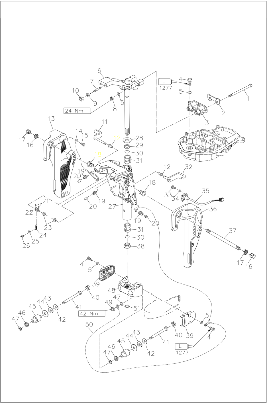 Upper casing unit and brackets decomposition diagram page 3